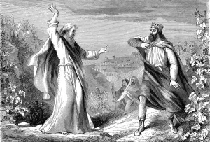Christian Bible Images Prints: Elijah, Old Testament prophet. denouncing Ahab