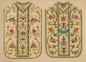 Embroidered Chasubles by Luigi & Ersilia Martini, 1893. Artist: Robert Dudley Embroidered Chasubles by Luigi & Ersilia Martini, 1893. Artist: Robert Dudley