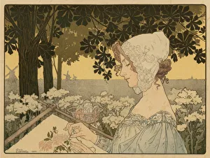 Colour Lithograph Poster Prints: The Embroiderer, 1904