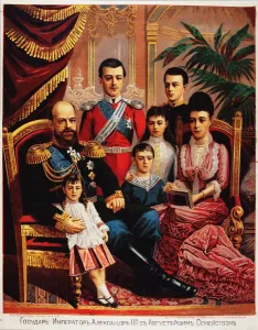 Emperor Alexander III with His Family, 1889. Artist: Anonymous Emperor Alexander III with His Family, 1889. Artist: Anonymous