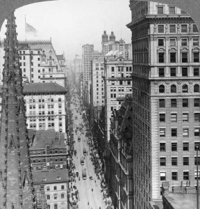 From the Empire building past Trinity Church up Broadway, 1902. Artist: Underwood & Underwood From the Empire building past Trinity Church up Broadway, 1902. Artist: Underwood & Underwood