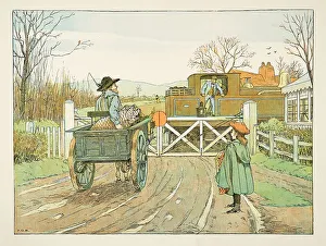 Steam Engine Driver Prints: The Engine Driver, from Four and Twenty Toilers, pub. 1900 (colour lithograph)