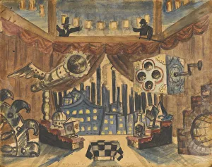 England. Stage design for the theatre play The flea by E. Zamyatin. Artist: Kustodiev, Boris Michaylovich (1878-1927) England. Stage design for the theatre play The flea by E. Zamyatin. Artist: Kustodiev, Boris Michaylovich (1878-1927)