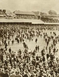 England wins The Ashes against Australia, Oval Cricket Ground, London, 1926, (1935) England wins The Ashes against Australia, Oval Cricket Ground, London, 1926, (1935)