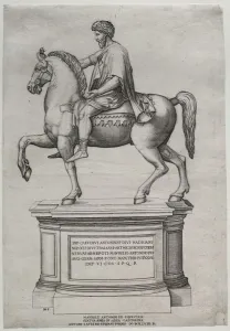 Equestrian Statue of Marcus Aurelius, 1548 Print