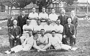 Australian Cricket Team Prints: Eric Crew, middle back c1919. Creator: Murphy