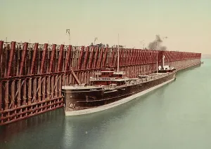 Vintage American Industry Prints: The Escanaba ore docks, c1898. Creator: Unknown