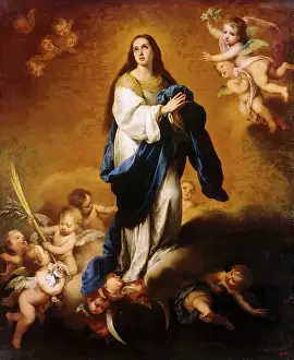 Prints of Esquilache Immaculate Conception, 1645 Bartolome Esteban Murillo Prints: Print of the Immaculate Conception by Bartolome Esteban Murillo, 1645