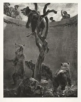 German Art Heritage Prints: Essay on Stone with Brush and Scraper: The Bear Pit