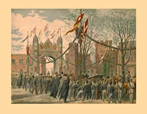 Eton School and the Boys Arch, 1863. Creator: Unknown Eton School and the Boys Arch, 1863. Creator: Unknown