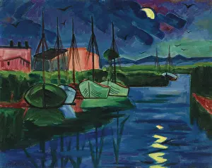 Expressionist Landscape Painting Prints: Evening, c1922. Creator: Pechstein, Hermann Max (1881-1955)