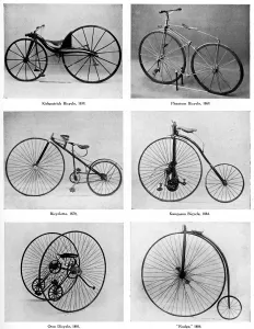 The Evolution of the Bicycle, 19th Century Print