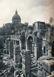 Roman Forum Excavations Prints: Excavations of the Forum of Julius Caesar at Rome, c1932