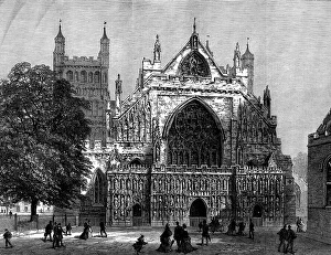 Historic English Buildings Prints: Exeter Cathedral, 1873. Creator: Unknown