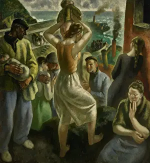Spanish Civil War Art Prints: The Exodus. Triptych of War, central panel