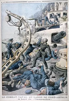 Explosion on board the Russian battleship Tsesarevich, Battle of the Yellow Sea, 10th August 1904 Explosion on board the Russian battleship Tsesarevich, Battle of the Yellow Sea, 10th August 1904