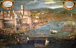 Expulsion of the Moors, oil that represents the shipment at the port of Vinaroz of Expulsion of the Moors, oil that represents the shipment at the port of Vinaroz of