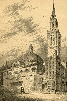 Sir Christopher Wren Buildings Prints: Exterior of St. Stephens, Walbrook, in 1700, (1897). Creator: Unknown