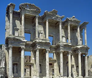 Celsus Library Ephesus Prints: Facade of Celsus Library, Ephesus, Near Selcuk, Turkey, 1999. Creator: LTL