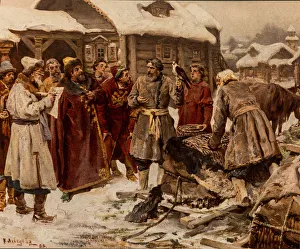 Falconers at the Amusement court of Moscow in the 17th Century, 1902 Falconers at the Amusement court of Moscow in the 17th Century, 1902