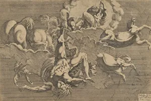 The Fall of Phaeton, 1545. Creator: Antonio Fantuzzi The Fall of Phaeton, 1545. Creator: Antonio Fantuzzi