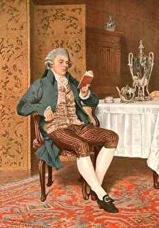 18th Century Gentleman Reading, Print after Charles Green