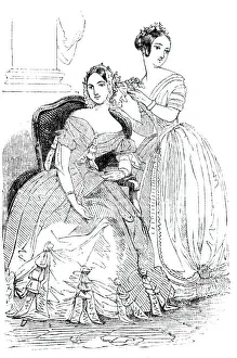 Fashions of 1843 Print from Illustrated London News, 1844