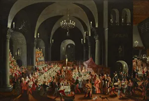 The Feast of Belshazzar Print, 17th Century