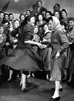 Prints of Female ICI employees enjoy a dance, South Yorkshire, 1957 South Yorkshire Prints: Female ICI Employees Dancing, South Yorkshire, 1957 Print