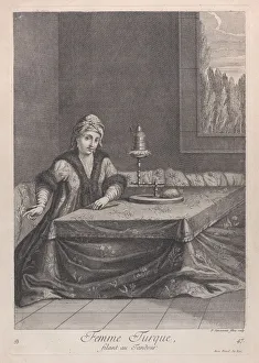 Femme Turque, filant au Tandour, 1714-15. Creator: Unknown Femme Turque, filant au Tandour, 1714-15. Creator: Unknown