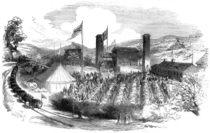 Fete in celebration of winning the coal on the Rhondda branch of the Taff Vale railway, 1851 Fete in celebration of winning the coal on the Rhondda branch of the Taff Vale railway, 1851