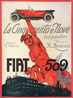 Vintage Automobile Posters Prints: Fiat 509, 1925. Creator: Codognato, Plinio (1878-1940)