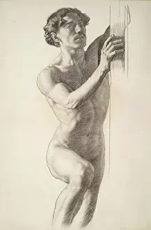 Chalk On Paper Drawings Prints: Figure Study, 1880. Creator: William Strang