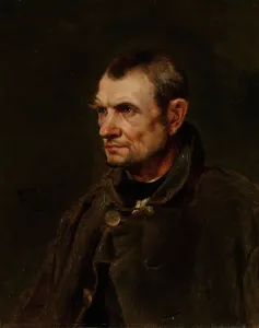 Oil On Canvas Heritage Images Prints: Figure Study of the Farmer Florian Killian, 1872. Creator: Eilif Peterssen