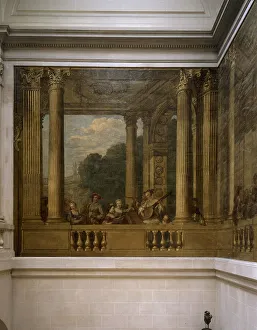 Carnavalet Museum Paris Prints: Figures in an architectural setting, 1748. Creator: Paolo Antonio Brunetti