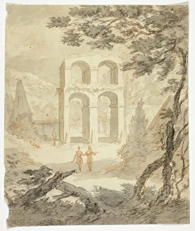 Red Chalk Drawings Prints: Figures Among Classical Ruins, n.d. Creator: Gerit Rademaker