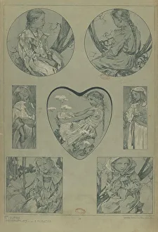 Vienna Secession Style Prints: Figures décoratives, 1902. Creator: Mucha, Alfons Marie (1860-1939)