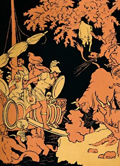 The Fire-Breathing Bulls, 1880. Artist: Picart The Fire-Breathing Bulls, 1880. Artist: Picart