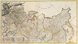 First General Map of the Russian Empire, 1745. Artist: Anonymous master First General Map of the Russian Empire, 1745. Artist: Anonymous master