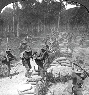 First line Gurkhas storming and capturing a German trench, World War I, 1914-1918 First line Gurkhas storming and capturing a German trench, World War I, 1914-1918