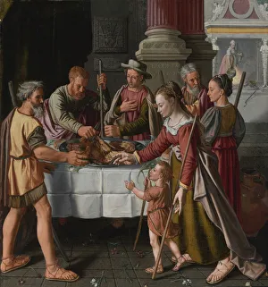 The First Passover Feast. Artist: Beuckelaer, Huybrecht (active 1563-1584) The First Passover Feast. Artist: Beuckelaer, Huybrecht (active 1563-1584)