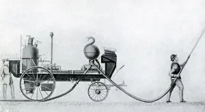 The First Steam Fire Engine Print, c1830