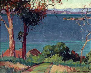 North Island Coastal Scenery Prints: Across the Firth of Thames, c1925. Creator: Rhona Haszard