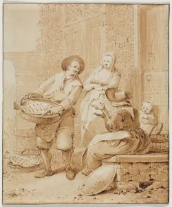 Hendrik Meijer's The Fish Monger Print, 18th century
