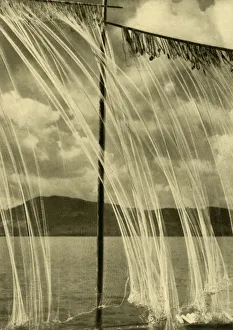 Lake Attersee Scenery Prints: Fishing nets, Attersee, Upper Austria, c1935. Creator: Unknown
