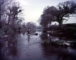 Cornish Landscape Photography Prints: Fishing on the Tamar, Cornwall, c1955. Creator: Arthur Charles Kirby Ware