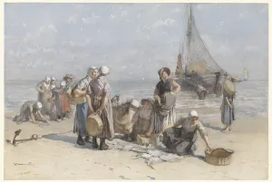 Fishwives on the Beach at Scheveningen Print