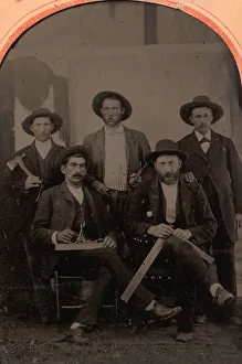 1870s Print of Five Carpenters