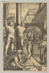 Hendrik Goltzius Artwork Prints: The Flagellation, from The Passion of Christ, ca. 1623. Creator: Ludovicus Siceram