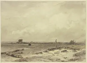 Prints of Flat landscape Andreas Schelfhout Prints: Flat Landscape Print